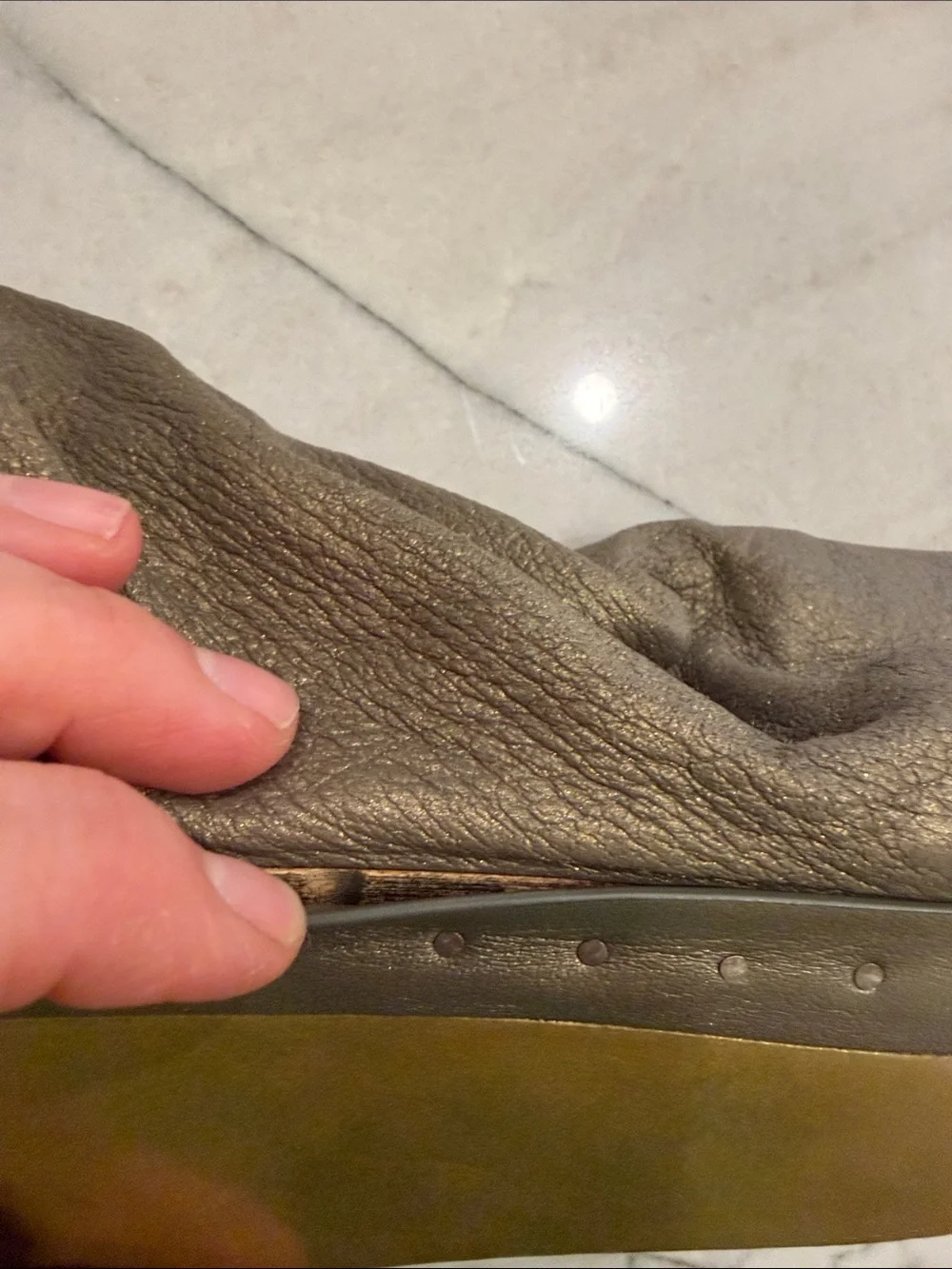 Rick Owens Taupe Sock Platform Wedge Boots with Brass Platform SZ 37